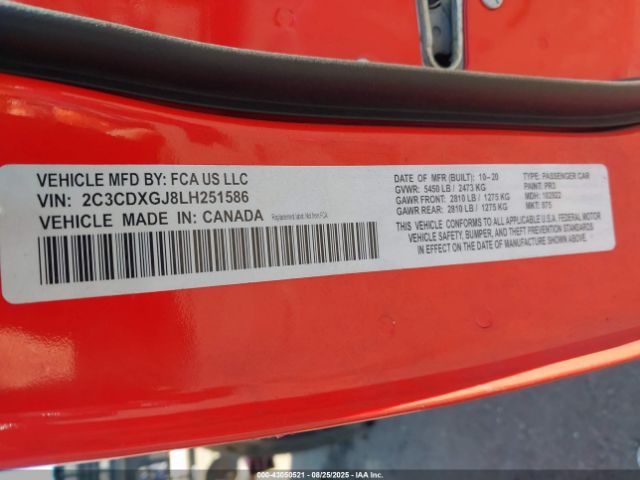 2020 DODGE CHARGER 2C3CDXGJ8LH251586 Photo 8