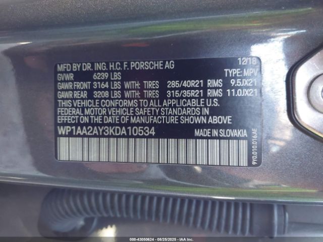2019 PORSCHE CAYENNE WP1AA2AY3KDA10534 Photo 8
