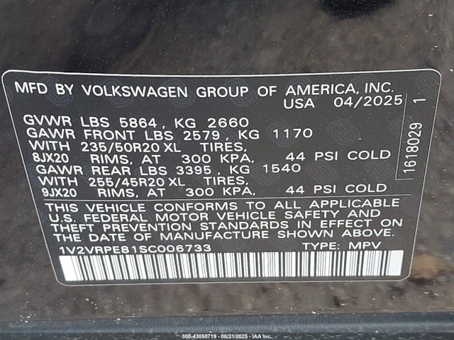 Volkswagen 2025 2025 1V2VRPE81SC006733 Image 9