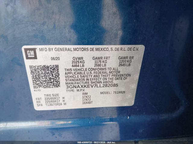 2020 CHEVROLET EQUINOX 3GNAXKEV7LL282085 Photo 8