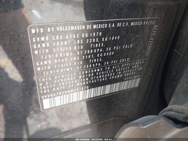 Volkswagen tsi 2022 3VVRX7B26NM087970 Image 9