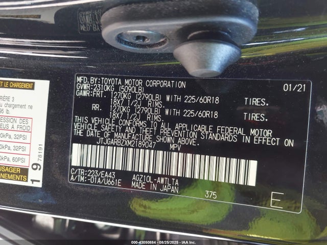 JTJGARBZXM2189047 Lexus 8ar-fts