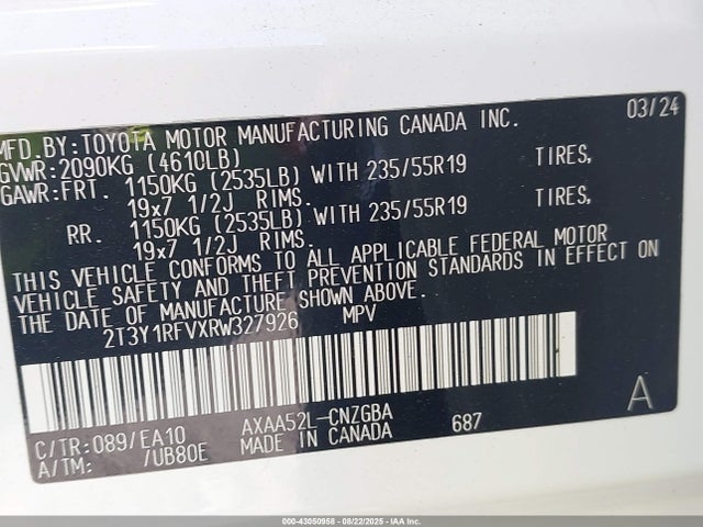 Toyota a25a-fks 2024 2T3Y1RFVXRW327926 Image 9