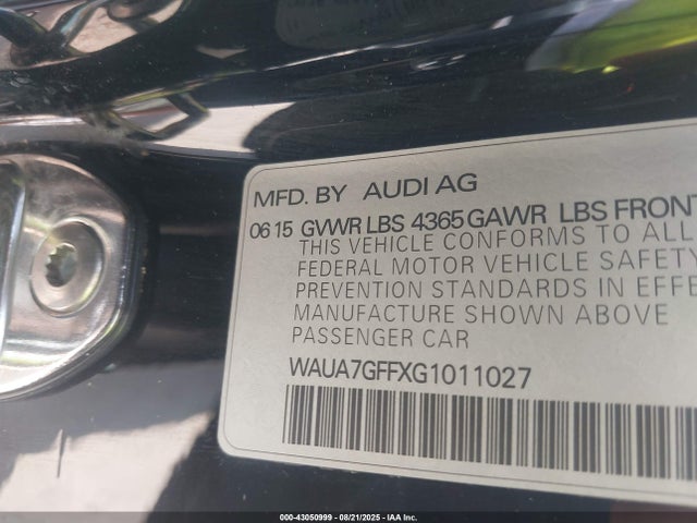 2016 AUDI A3 WAUA7GFFXG1011027 Photo 8