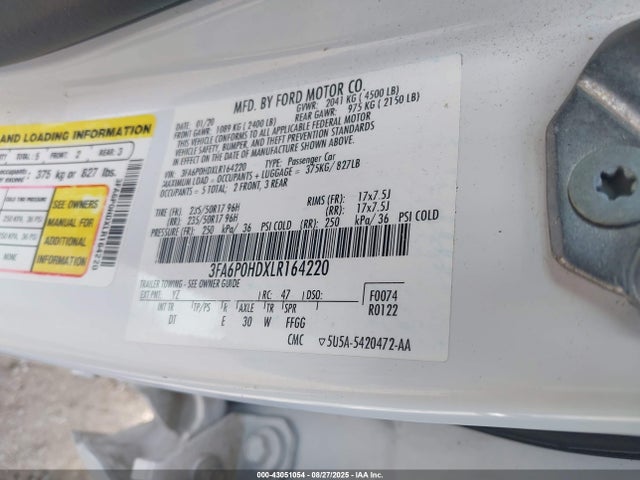 Ford 2020 2020 3FA6P0HDXLR164220 Image 9