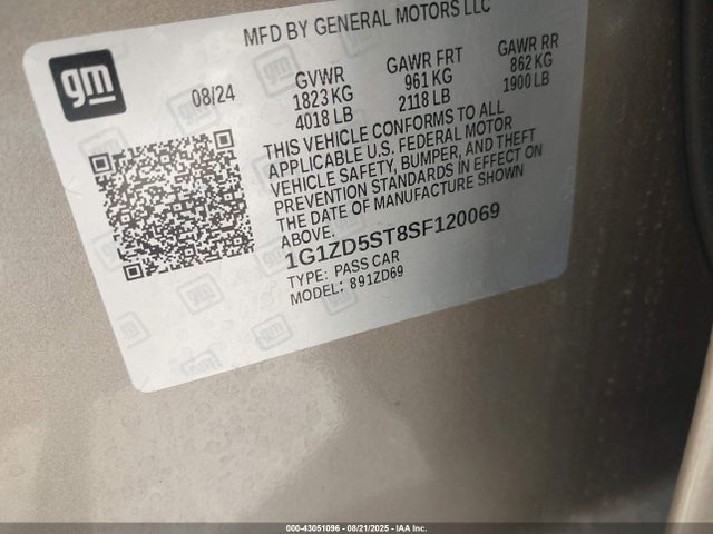 1G1ZD5ST8SF120069 Chevrolet lfv