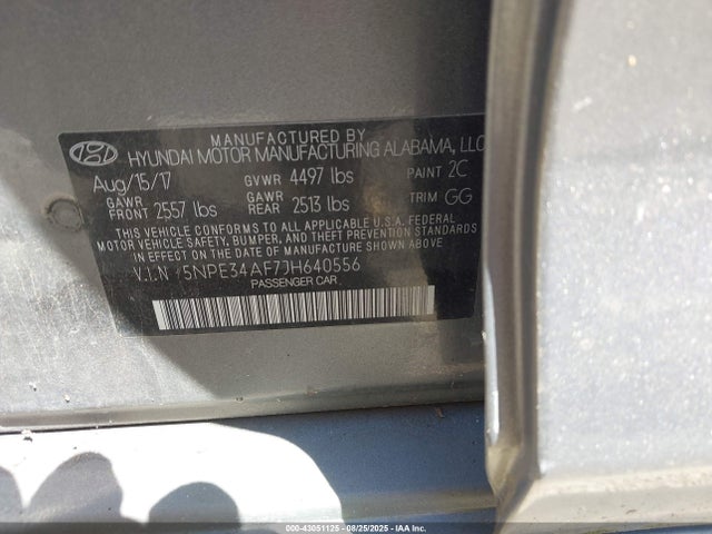 5NPE34AF7JH640556 Hyundai gdi theta-ii