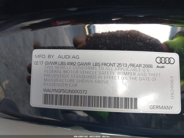 2018 AUDI A5 WAUYNGF50JN000372 Photo 8