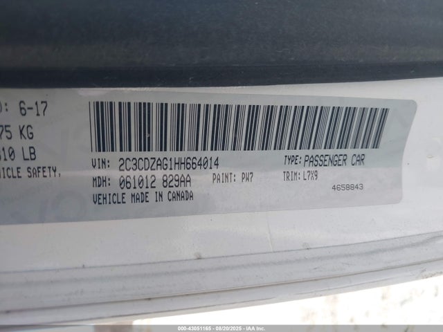Продажа на аукционе авто 2017 Dodge Challenger Sxt, vin: 2C3CDZAG1HH664014, номер лота: 43051165