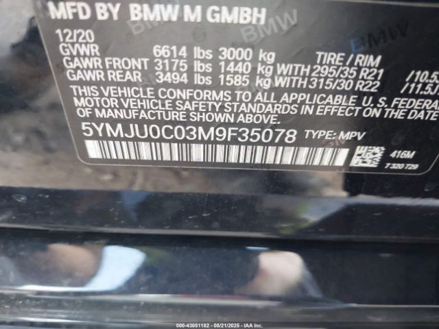 2021 BMW X5 M 5YMJU0C03M9F35078 Photo 8
