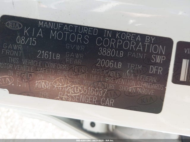 KNAFX4A61G5516037 KIA mpi nu