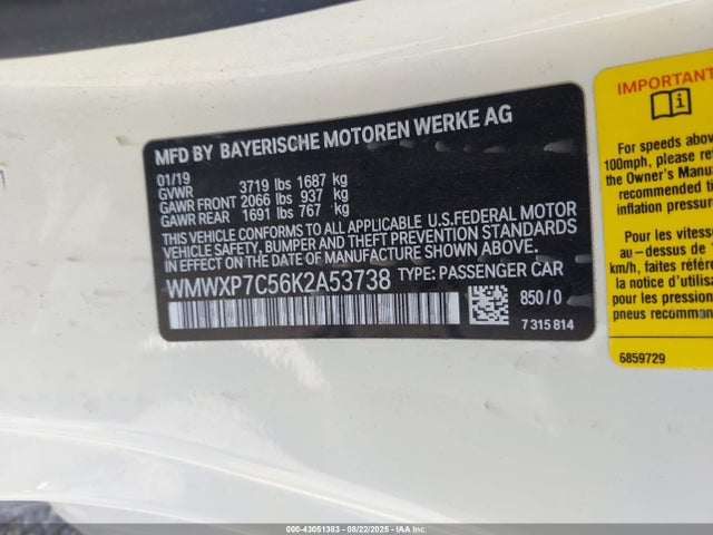 WMWXP7C56K2A53738 Mini Hardtop