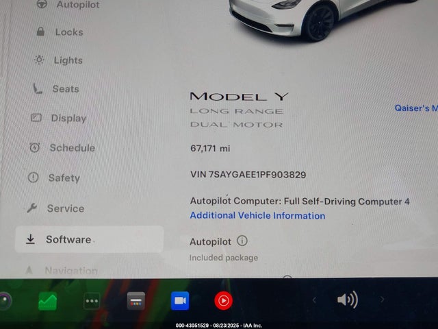 7SAYGAEE1PF903829 Tesla Model Y