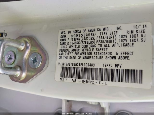 2015 ACURA RDX 5J8TB3H31FL009483 Photo 8