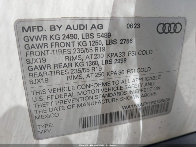 2023 AUDI Q5 WA1FAAFY1P2168538 Photo 8