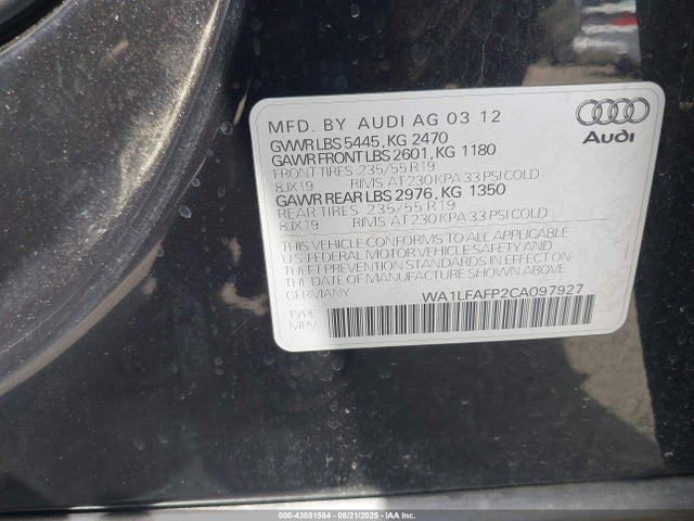 2012 AUDI Q5 WA1LFAFP2CA097927 Photo 8