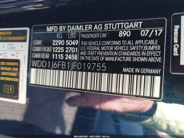 Mercedes-Benz m276 2018 WDD1J6FB1JF019755 Image 9