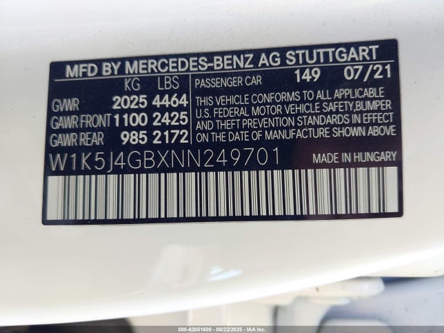 W1K5J4GBXNN249701 Mercedes-Benz m260