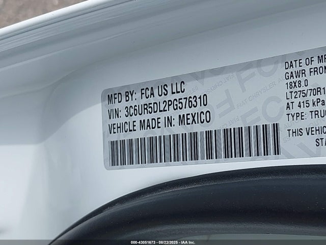 3C6UR5DL2PG576310 RAM 2023