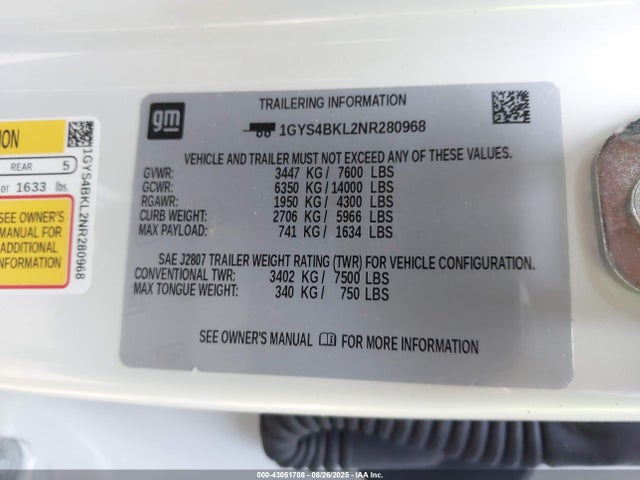 2022 CADILLAC ESCALADE 1GYS4BKL2NR280968 Photo 8