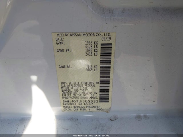 Nissan 2020 2020 1N4BL4CV4LN305531 Image 9