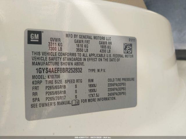 2011 CADILLAC ESCALADE 1GYS4AEF8BR252832 Photo 8