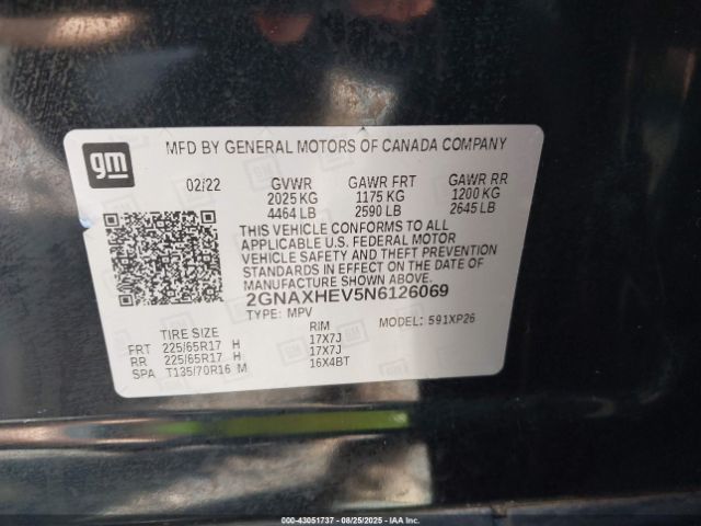 2022 CHEVROLET EQUINOX 2GNAXHEV5N6126069 Photo 8