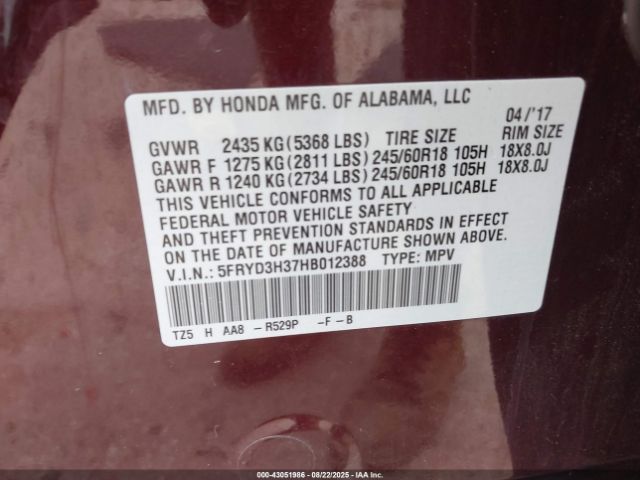 2017 ACURA MDX 5FRYD3H37HB012388 Photo 8
