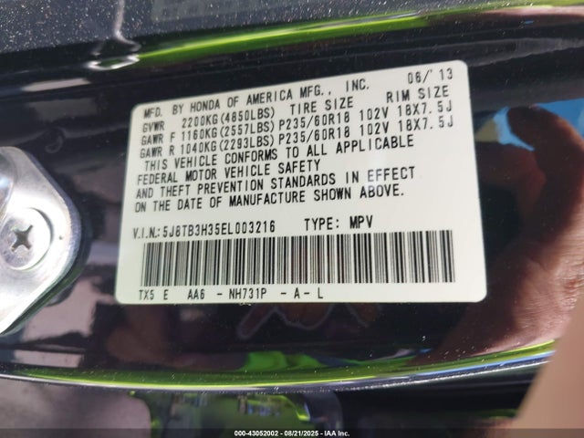 5J8TB3H35EL003216 Acura j35z2