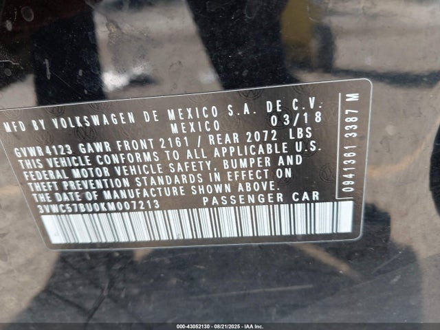 3VWC57BU0KM007213 Volkswagen 1.4 tsi