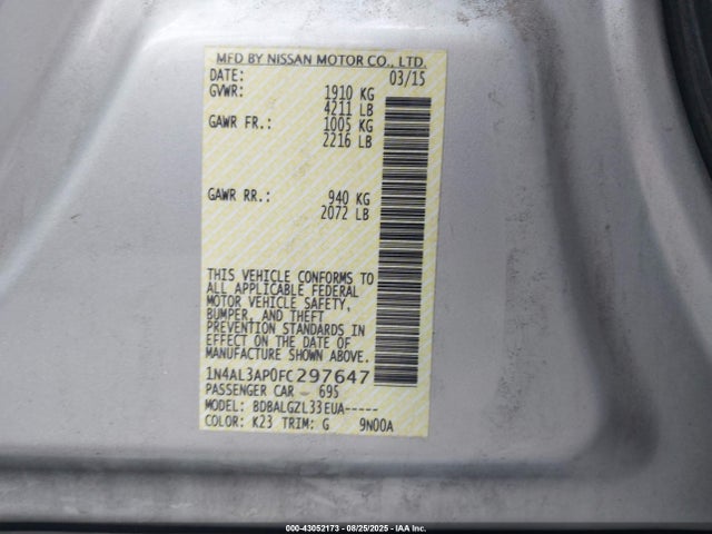 1N4AL3AP0FC297647 Nissan 2015