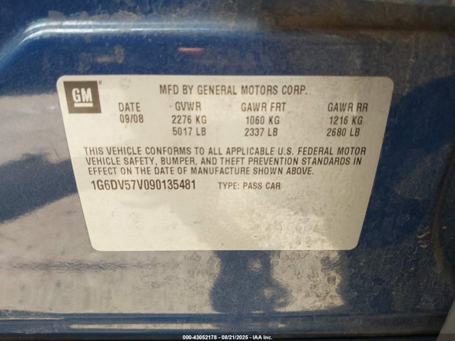 2009 CADILLAC CTS 1G6DV57V090135481 Photo 8