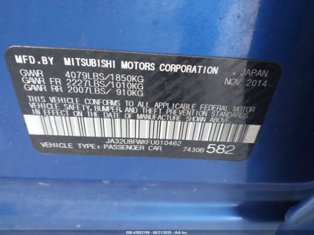 2015 MITSUBISHI LANCER JA32U8FWXFU010462 Photo 8