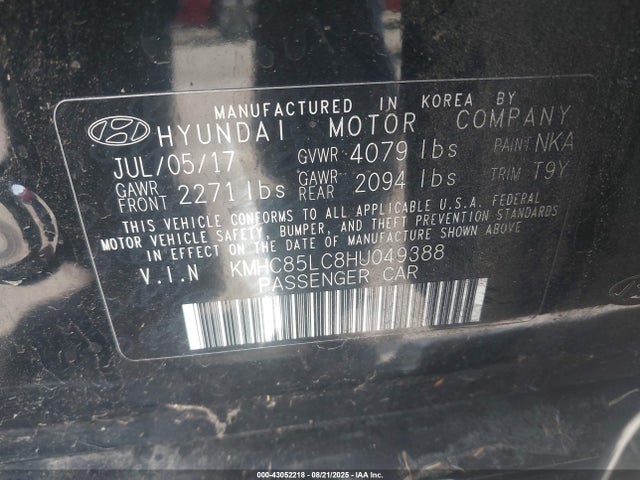 KMHC85LC8HU049388 Hyundai gdi kappa