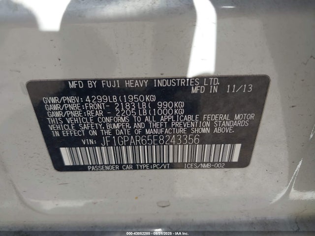 Subaru 2014 2014 JF1GPAR65E8243356 Image 9