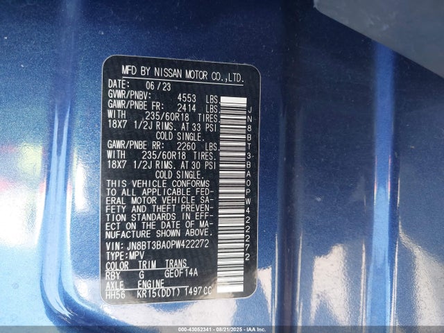 JN8BT3BA0PW422272 Nissan 2023