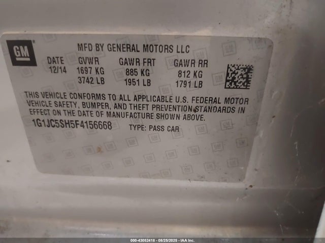 1G1JC5SH5F4156668 Chevrolet luw