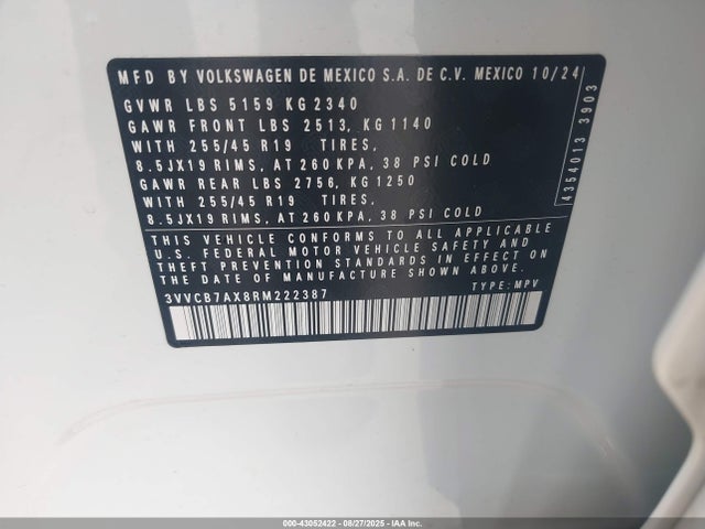 Volkswagen tsi 2024 3VVCB7AX8RM222387 Image 9