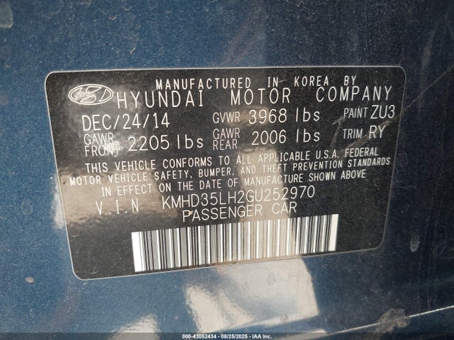 KMHD35LH2GU252970 Hyundai dohc gdi nu