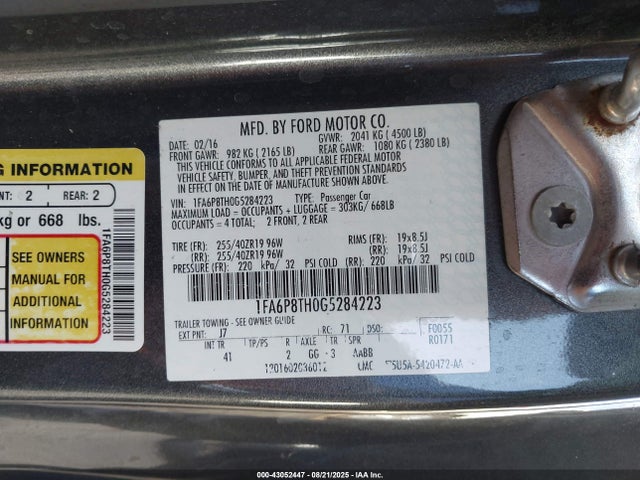 1FA6P8TH0G5284223 Ford 2016
