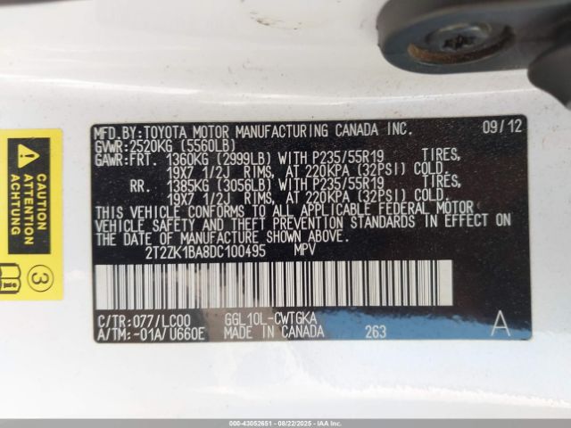 2013 LEXUS RX 350 2T2ZK1BA8DC100495 Photo 8