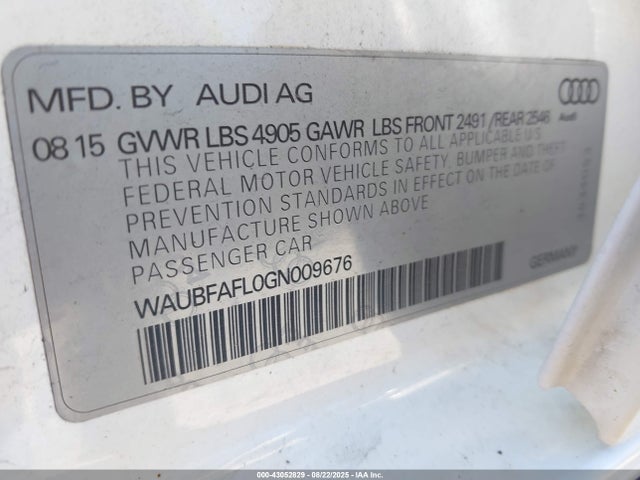 2016 AUDI A4 WAUBFAFL0GN009676 Photo 8