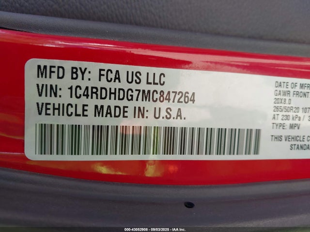 2021 DODGE DURANGO 1C4RDHDG7MC847264 Photo 8