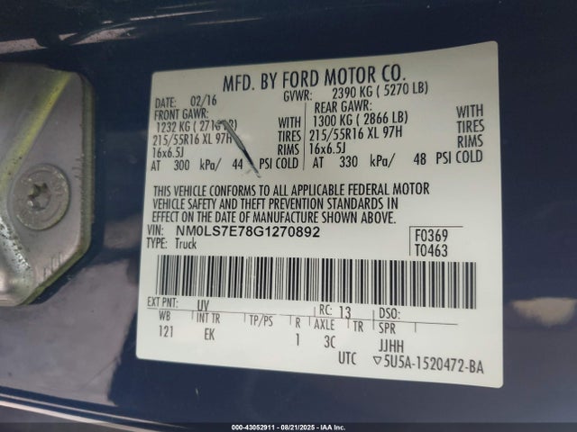 Ford Transit Connect 2016 NM0LS7E78G1270892 Image 9