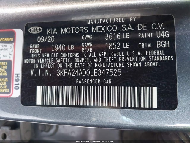 3KPA24AD0LE347525 KIA gammaii 1.6mpi+cvt