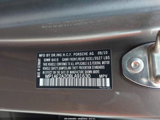 2011 PORSCHE CAYENNE HYBRID WP1AE2A20BLA91630 Photo 8