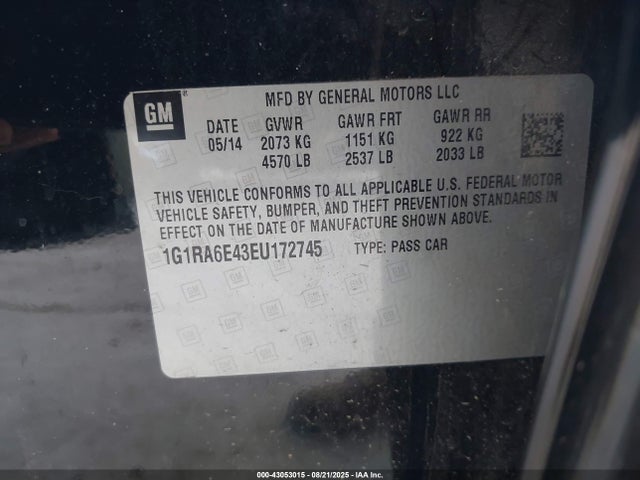 1G1RA6E43EU172745 Chevrolet luu - ffv, e-flex, fam