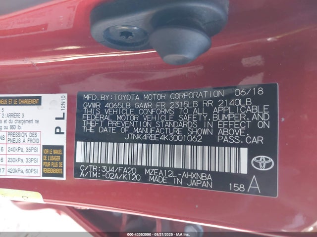 JTNK4RBE4K3001062 Toyota m20a-fks
