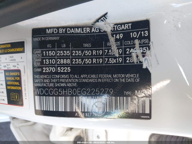 WDCGG5HB0EG225279 Mercedes-Benz 2014