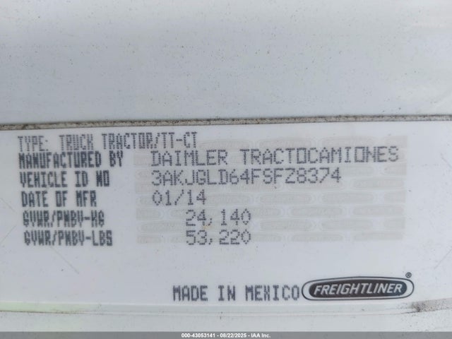 Freightliner Detroit Diesel Dd15 Std 2015 3AKJGLD64FSFZ8374 Image 8